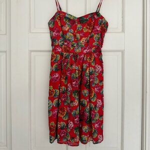 S Bright Multicolored Floral Paraella Dress
